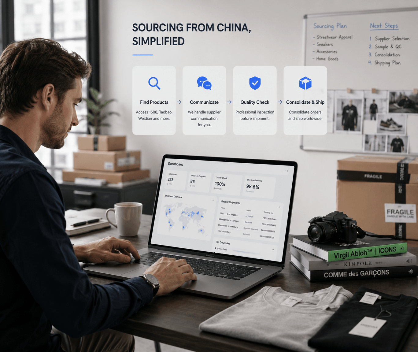 Fishgoo sourcing workflow from product review to quality checks and shipping planning