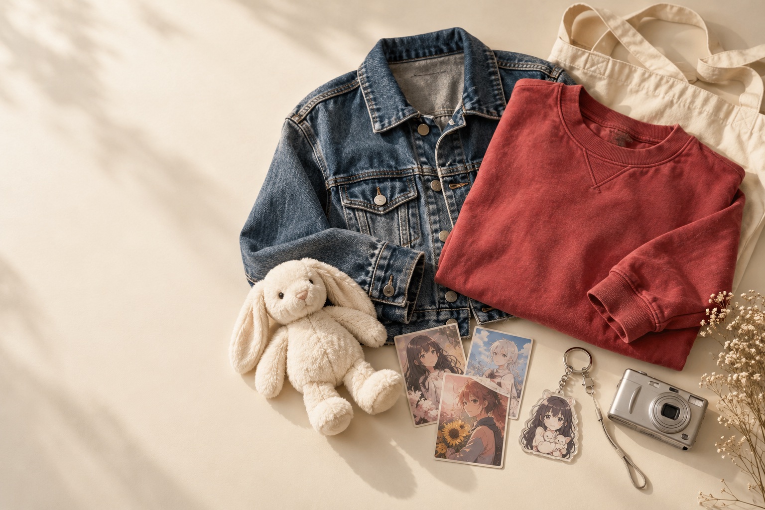 Illustrative close-up of collectible cards and a pre-loved plush toy